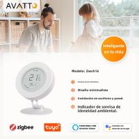 Sensor De Temperatura Y Humedad Inteligente AVATTO Tuya ZigBee Con Pantalla E-ink Batería De Bajo Consumo Control Por APP Compatible Con Alexa Y Google Home - details 1