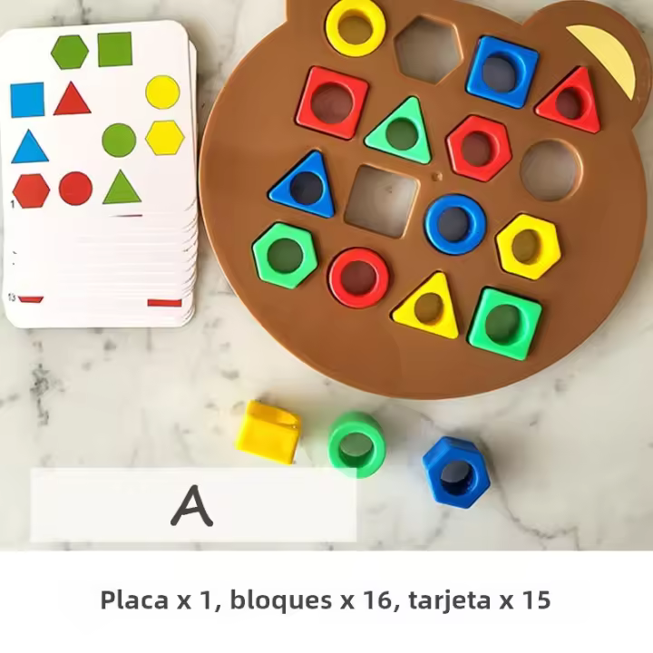 Juegos De Rompecabezas Educativos Para Niños Formas Geométricas Colores Tablero De Jigsaw Interacción Temprana Juguetes Unisex - 1