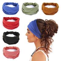 Headband Ancho Para Mujer Accesorio De Pelo Con Lazo Estilo Sólido Para Maquillaje Deporte Yoga Correr Uso Diario En Cuatro Estaciones Material Algodón - details 0