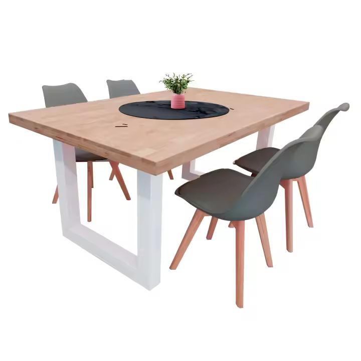 Conjunto de Mesa Fija + 4 Sillas Bristo en Varios Colores - 1
