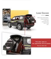 Modelo De Coche De Escala 1:24 TOYOTA Land Cruiser Prado Deportivo SUV De Aleación Con Retroceso Pull Back Luz Y Sonido Regalos Para Niños Colección A174 - details 11