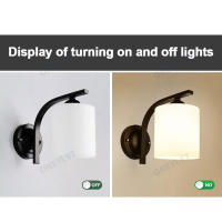 Lámpara De Pared E27 Sconce Retro De Hierro Para Decoración De Sala De Estar Y Dormitorio Iluminación Nórdica Con Interruptor Luz De Pared Interior - details 2
