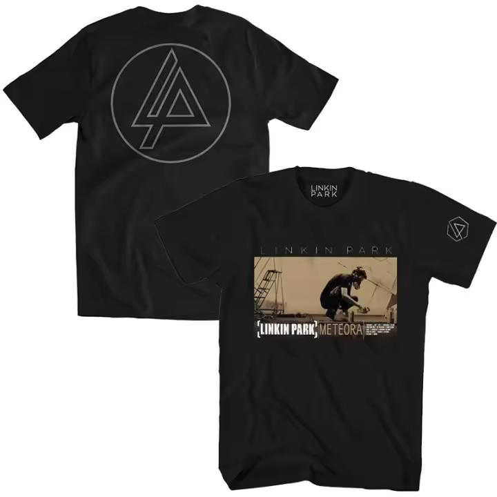 Linkin Park METEORA Band Camiseta Negra De Algodón Para Hombres Y Mujeres Estampada Camiseta De Verano Transpirable Y Secado Rápido - 1