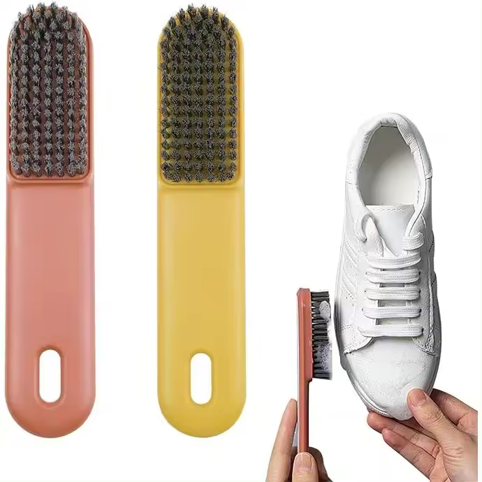 Verde Paquete de 2 Cepillo de Limpieza Multifuncional de Gamuza para Zapatos Limpiador de Cepillos de Inodoro para Baño Limpieza Baño Ducha Azulejo Cocina Piso Bañera (amarillo + Rojo) - 1