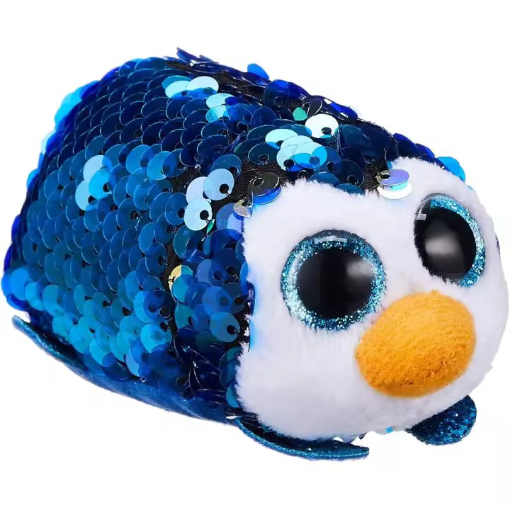 TY - MINI PELUCHE - PAYTON - es un adorable pingüino cubierto de lentejuelas que se pueden voltear  y que se alternan entre azul y dorado  - Payton es un regalo perfecto para niños, niñas a partir de los 3 años - 1