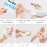 Toallas De Baño Desechables Sin Enjuague 11.81In*11.81In 25/75 Piezas Para Viajes Exterior Camping Natación Fitness Toallas De Algodón Sin Químicos Originales En China - details 1