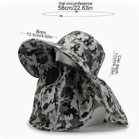Gorro De Pesca Al Aire Libre Para Hombre Con Pico Ancho Protección Solar UV Sombrero De Playa Malla Transpirable Camuflaje - details 1