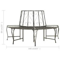 vidaXL Banco para árbol de jardín semicircular acero 160 cm - details 6