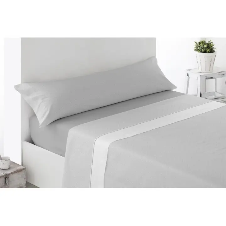 Juego de Sábanas de Tela, Modelo Brias, Color Gris, Miracle Home - 1