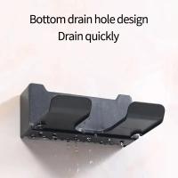 Soporte De Secador De Pelo Para Pared Organizador De Baño Estante De Doble Nivel Material De Plástico Soporte Para Secador Y Linterna Montado En La Pared Para El Hogar - details 5