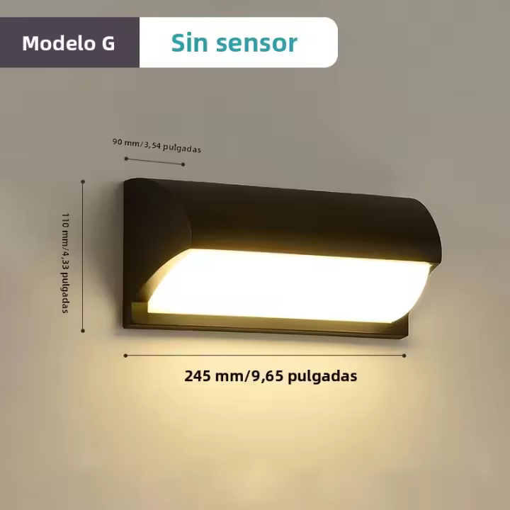 Lámpara de pared exterior LED impermeable IP66 con sensor Movimiento iluminación moderno para Porche Balcón Jardín - 1