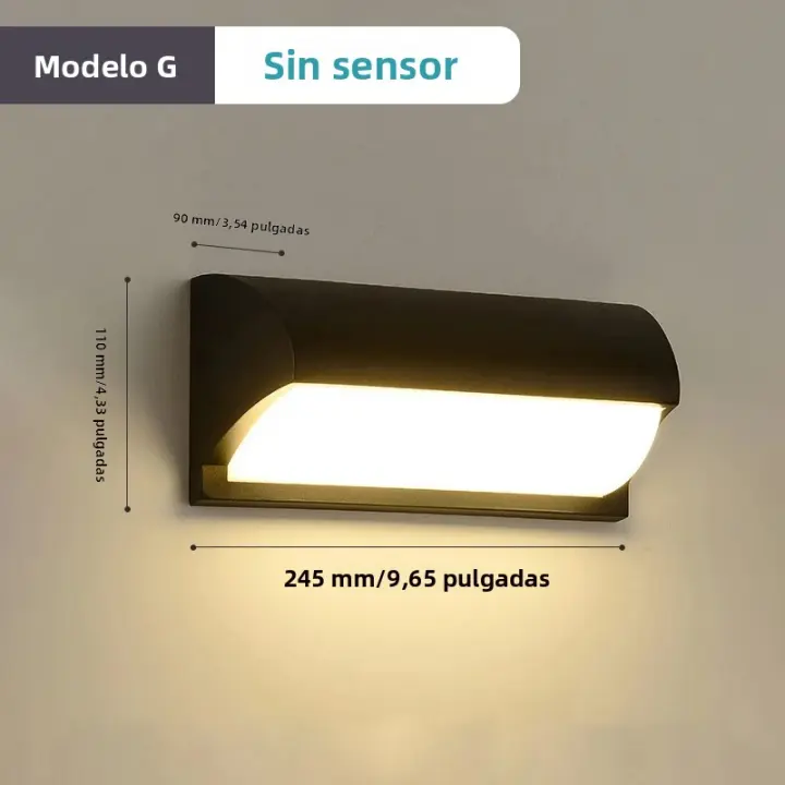 Lámpara de pared exterior LED impermeable IP66 con sensor Movimiento iluminación moderno para Porche Balcón Jardín - 1