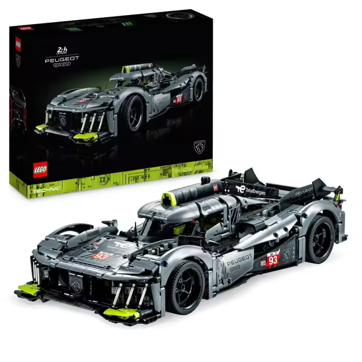 LEGO 42156 Technic PEUGEOT 9X8 24H Le Mans Hybrid Hypercar Kit de construcción (1775 piezas) - 1