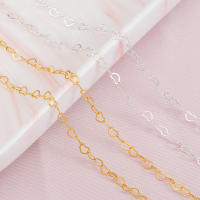 Cadena De Corazón De Cobre 3mm Para Collar Y Pulsera DIY Metal Dorado Plata Rosa Tamaño De Cada Corazón 3mm 1 Metro Por Pieza - details 7
