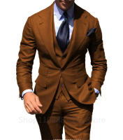 Traje De Novio Elegante 2024 Para Hombres Ajustado Tuxedo De Novios Conjunto Formal De Negocios (Chaleco+Pantalones+Chaqueta) Material COTON Polyester Origin China - details 1