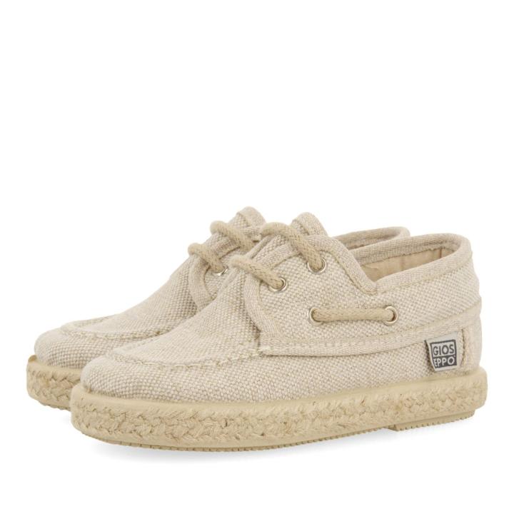 Gioseppo - Espadrilles Beige Estilo Náutico y Detalles en Yute para Niño y Niña Ellenton - Cómodas y Resistentes