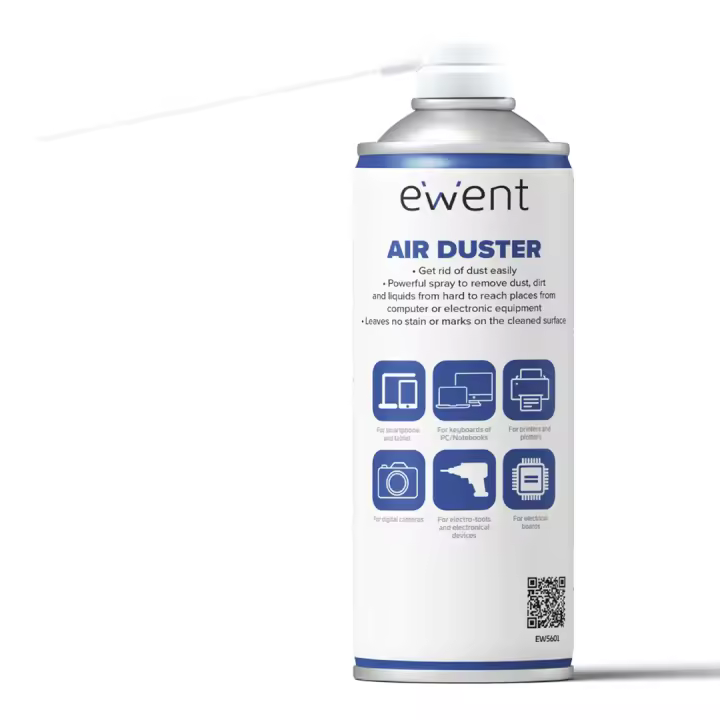 Ewent EW5601 Limpiador de Aire Comprimido 400ml - Elimina Polvo y Suciedad en Equipos Electrónicos - 1
