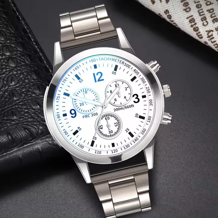 Reloj De Negocios Para Hombre Moda Reloj De Cuarzo Con Correa De Acero Inoxidable Y Cierre De Seguridad (No Incluye Caja) - 1