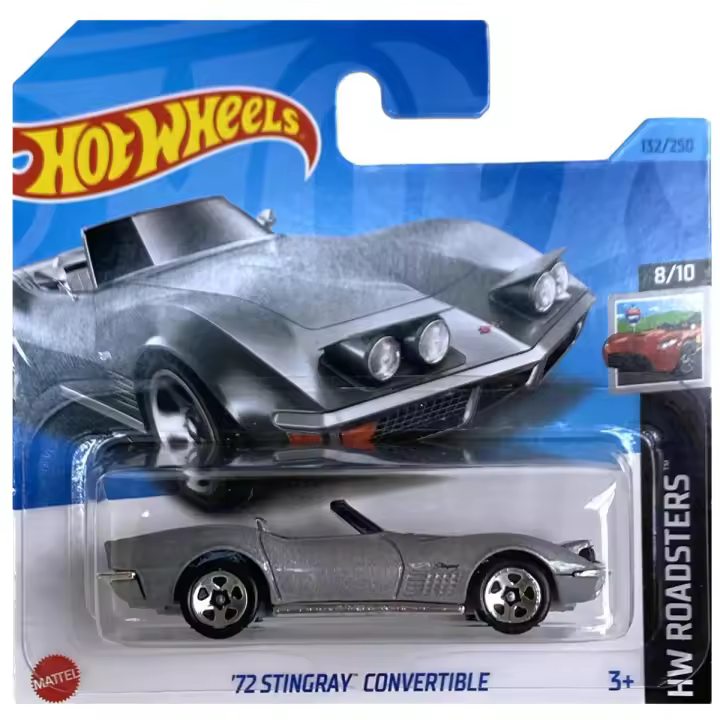 HOT WHEELS - HW ROADSTERS - '72 STINGRAY CONVERTIBLE (132/250) - SILVER (HALF CARD), HW132_ASS31, TIENDA CON LICENCIA OFICIAL - 1