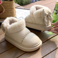 Botas De Tobillo Lindas Y Cálidas Para Mujer Con Lazo De Plush Nueva 2024 Impermeables Con Algodón Y Peluche Adecuadas Para Invierno Y Primavera - details 0