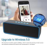 Altavoz Bluetooth portátil, Altavoz inalámbrico Bluetooth 5,0 with Graves Estéreo 3D Hi-Fi, Katería incorporada de 1500 mAh, Tiempo de reproducción 12H (Azul) - details 2