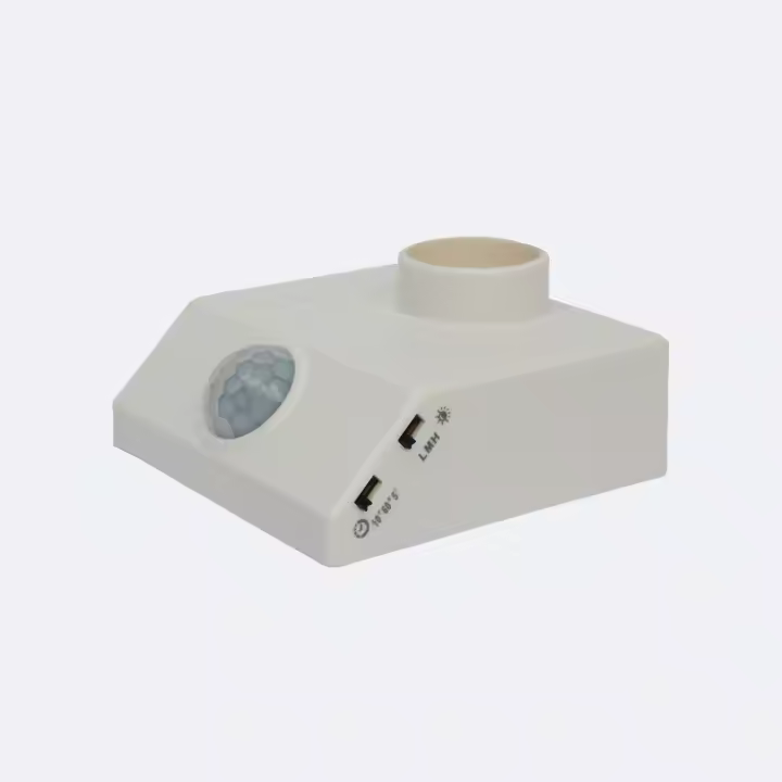 Ledkia Sensor de Movimiento PIR Crepuscular 360º de Pared para Bombillas E27 Blanco - 1