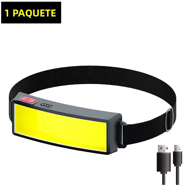 Linterna Frontal LED COB Recargable USB Con 3 Modos De Luz Lámpara De Cabeza De 1200mah Para Camping Y Senderismo Al Aire Libre - 1