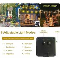 BIT Guirnalda de luces Solares para Exterior, guirnaldas de luces impermeables de 50 LED, Guirnalda Guinguette de 8 Modos de Luz, para interior/exterior, Jardín, Terraza, balcón, Boda, Fiesta - details 1