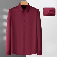 Camisa Social Para Hombre Antienvejecimiento Cuello En V Manga Larga Ajustada Blusa Negocios Blanco Oficina Tallas 5XL 6XL - details 17