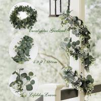 Guirnalda Artificial De Eucalipto 180cm Para Decoración De Casamiento Fiesta En Casa Arco De Flores Postizo Plástico De Hoja - details 5