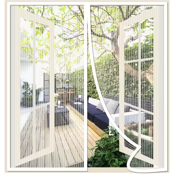 Mosquitera Ventana Magnetica 100x120cm, Blanco - Cortinas Mosquitera Puerta Magnetica con Imanes, Cierre Automático, Que Entre Aire Fresco - 1