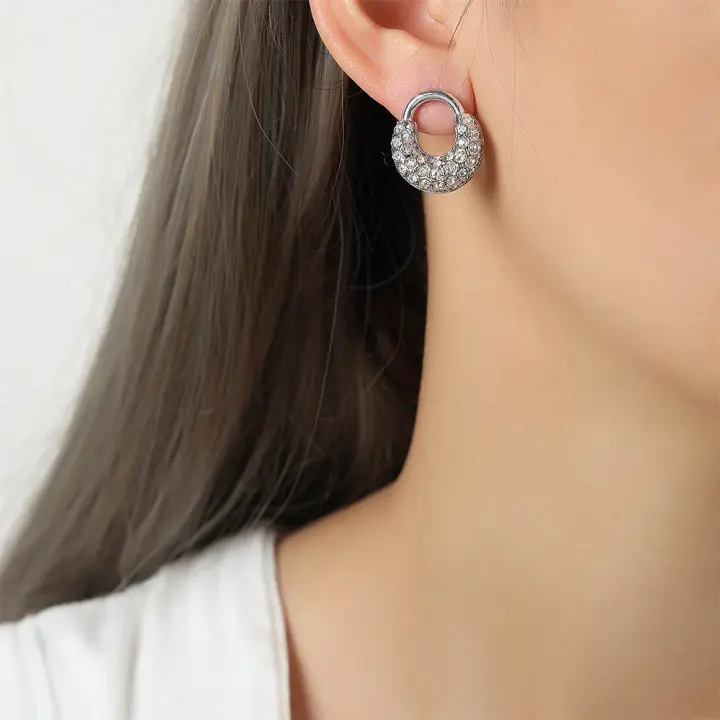 Pendientes de lujo dorados CZ AO Pierce Zirconia, joyería para fiesta y boda - 1