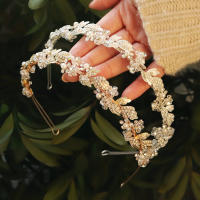 Diadema De Crystals Retro Con Flores Para Novia Accesorio De Cabello Hecho a Mano Adorno Para Fotos De Boda Para Mujeres - details 9