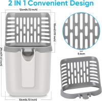 MYPIN-Portáil de gran capacidad Mejorada con soporte y Cubo de Residuos, Pala para Gatos con 135 bolsas de basura adicional, bandeja de Arena Genie, Gris - details 4