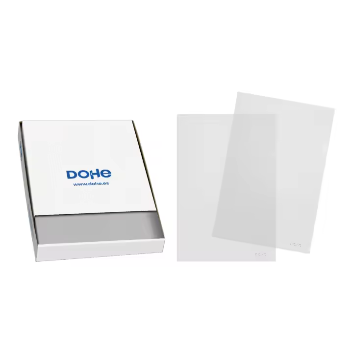 Dohe - Carpetas Transparentes de Plástico para Documentos (100 uds.), Tamaño Folio (22,5x33 cm), Con Uñero y Apertura Superior y Lateral - 1