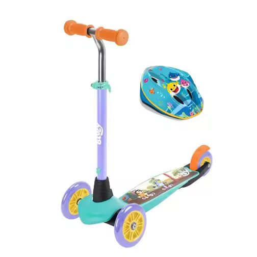 Pack Patinete infantil Choose your Color 3 Ruedas BLUEY y Casco de Baby Shark +2Años - 1