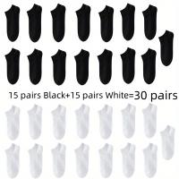 Calcetines De Tobillo Cómodos Y Transpirables Para Hombre Y Mujer Negros Blancos Grises Paquete De 5 O 10 Pares Para Primavera Verano - details 18