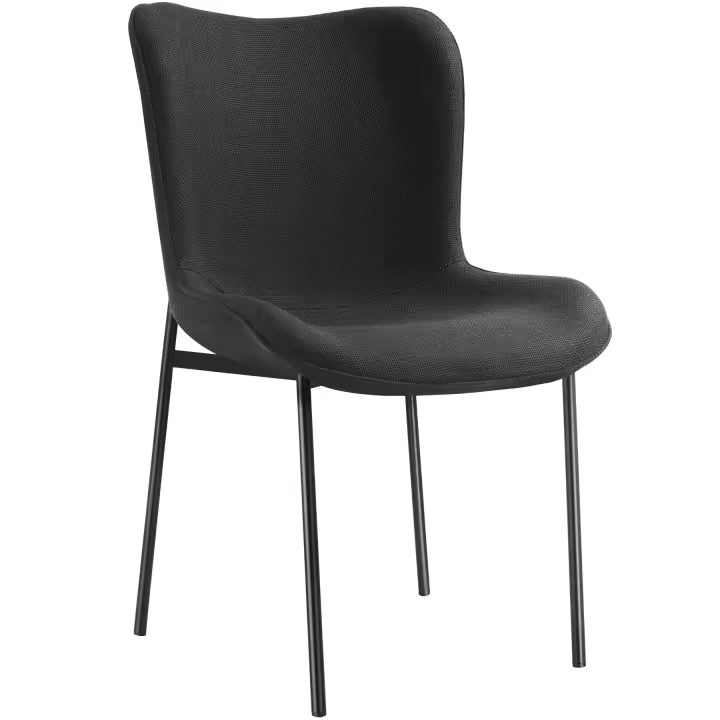 Tectake -  Silla tapizada Tessa ultra cómoda  Respaldo alto y asiento con acolchado grueso  Forma ergonómica  Patas de acero esbeltas y muy sólidas  Topes de plástico que protegen el suelo  Capacidad de carga máxima de 120 kg - 1