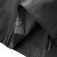 Vestido PU De Mujer Chic Negro Con Cierre De Cremallera En La Espalda Y Cuello Redondo Sin Mangas Estilo Slim Para Fiesta Y Club - details 11