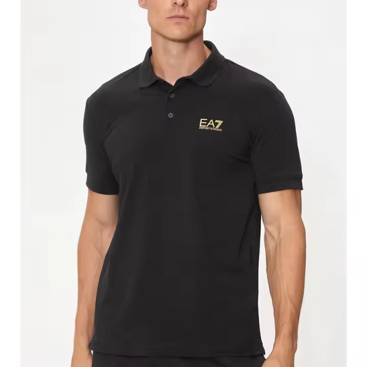 EA7 Emporio Armani Polo Black gold logo 8 NPF14 - 1