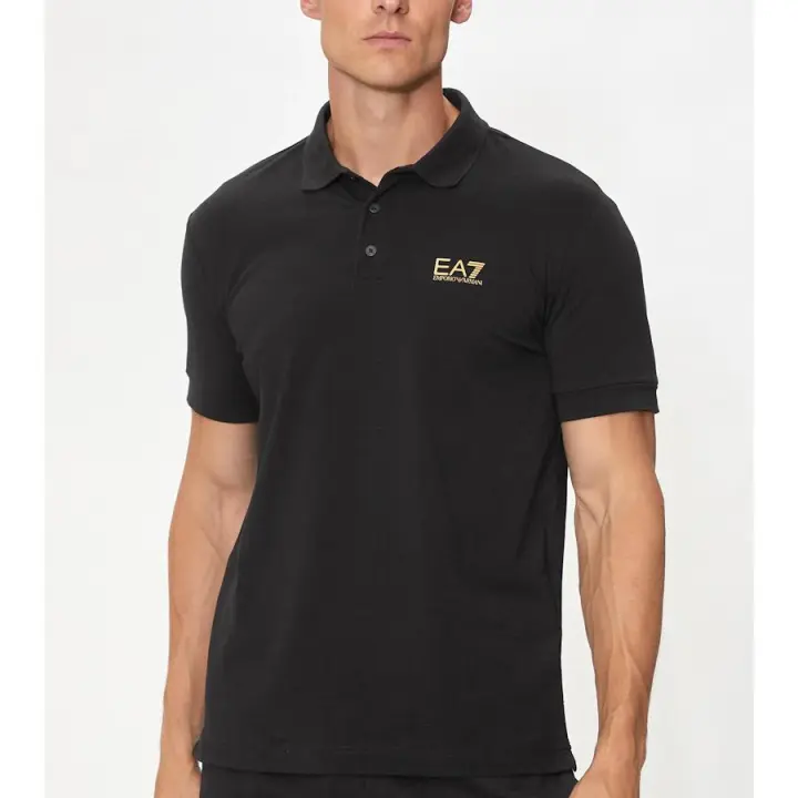 EA7 Emporio Armani Polo Black gold logo 8 NPF14 - 1