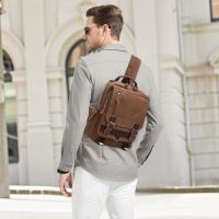 Mochila vintage de moda para hombre, bolso de hombro convertible para iPad de 12,9 pulgadas, bolso de lona informal para la escuela, viajes, trabajo, senderismo, camping, mochila de lona para hombre. - details 0