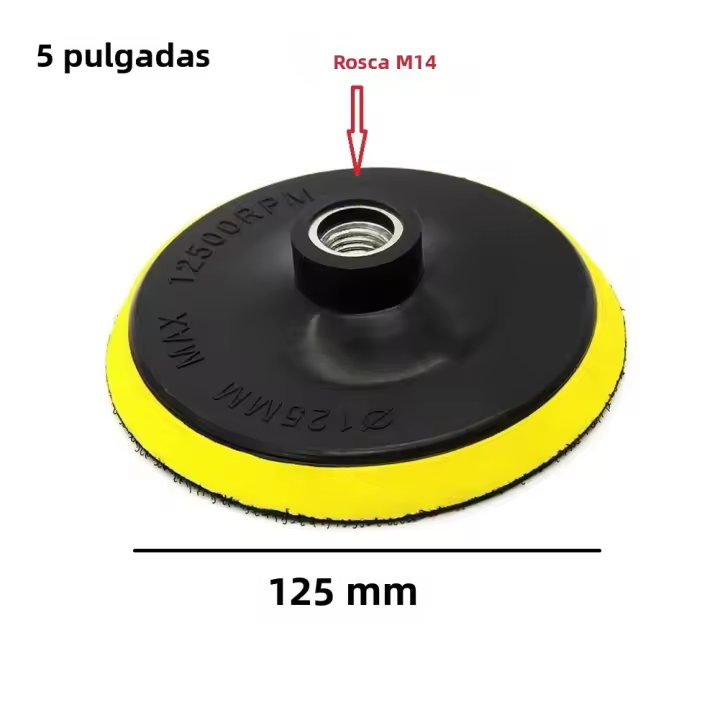 Pulidora De Polvo De 5 Pulgadas 125mm Con Sujeción Por Vínculo Para M10/M14 Adaptador De Taladro Apto Para Bricolaje Y Herramientas De Grado - 1