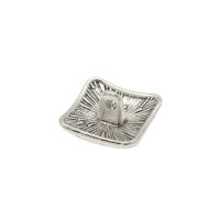 10 Piezas De Botones De Metal En Forma De Flor Cuadrada Plateada Para Tejidos 13x13mm Con Tira Para DIY Y Costura - details 3