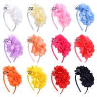 Headband De 3.7 Pulgadas Para Niñas Con Gran Flor De Grosor Ribbon Accesorio De Pelo De Moda Para Todas Las Estaciones - details 0
