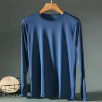 Camiseta De Hombre De Seda Hielo Para Verano Con Manga Corta Estilo Casual Transpirable Y Secado Rápido Camiseta Deportiva Para Bajar La Temperatura - details 7