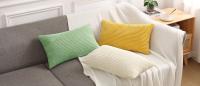 Funda De Cojín De Terciopelo 18x18 Estampado Rayado Para Decoración De Sala De Estar Cama Sofá Suave Cubierta De Cojín Beige Blanco - details 9
