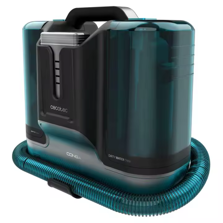 Conga Carpet&Spot Clean Infinity Limpiatapicerías coon Potencia de 150 W. 2 baterías intercambiables. 60 minutos de autonomía. Pulverizador de agua y accesorio para ventanas. - 1