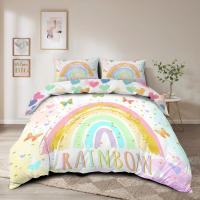 Funda De Edredón Butterfly Rainbow 3PC Doble Colchón Cómodo Y Suave Tela De Poliéster 100% Impresión Digital Para Cama Twin/Full/Double/Queen/King Sin Relleno - details 3