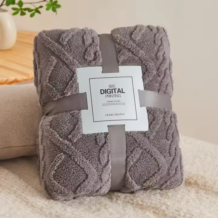 Manta De Tafurong De Poliéster 100% Coral Fleece Para Cama Y Sofá Color Sólido Suave Y Cálida Para Primavera E Invierno Tamaño Varía - 1